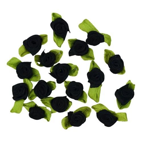 Florzinha De Rococ贸 Cetim C/ Folha Rococ贸 Preto 200und Foto 1