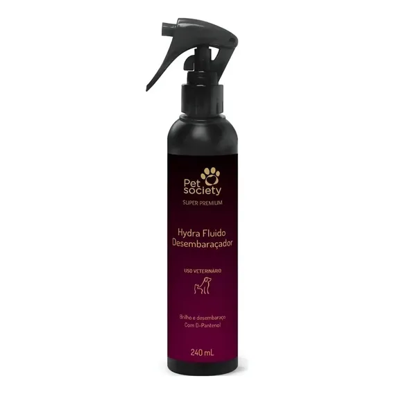 Fluido Desembaraçador Hydra Pet Society Super Premium 240ml Fragrância Suave Foto 1