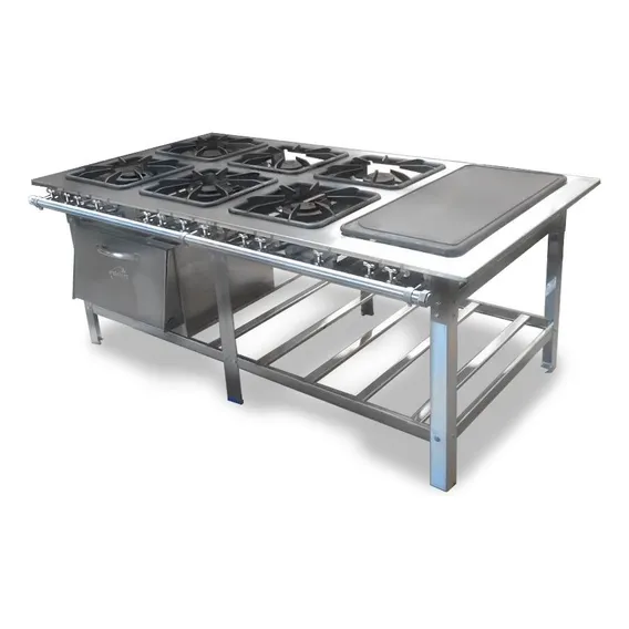Fogão 8 Bocas Com Forno Em Aço Inox 430 Foto 1