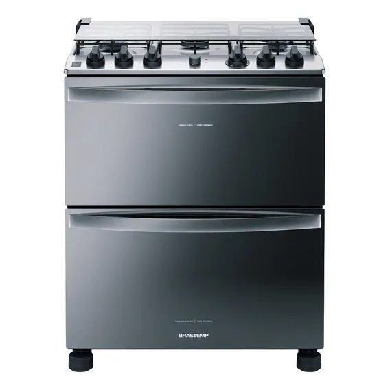 Fogão A Gás De Piso 5 Bocas Duplo Forno Bfd5ncr Brastemp 110v Foto 1