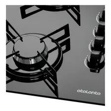 Fogão cooktop com alimentação gás - Realce 4 bocas cor preto - 4 queimadores Foto mini  3
