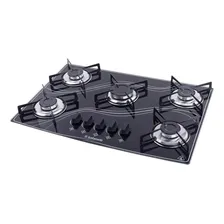 Fogão cooktop com alimentação gás - Safanelli Lines 5 bocas cor preto - 5 queimadores Foto mini  2