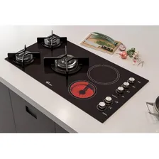 Fogão Cooktop Fischer 5 Bocas Top Elétrico/Gás De Mesa Vitrocerâmica Preto 220V Foto mini  2