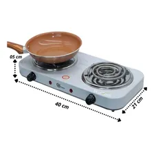 Fogão Cooktop Fogareiro Elétrico 2 Bocas 2000 Watts De Mesa Foto mini  2