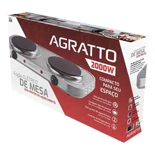 Fogão Eletrico Mesa Agratto Fm-01 2 Bocas 2000w Inox - 110v Foto mini  3