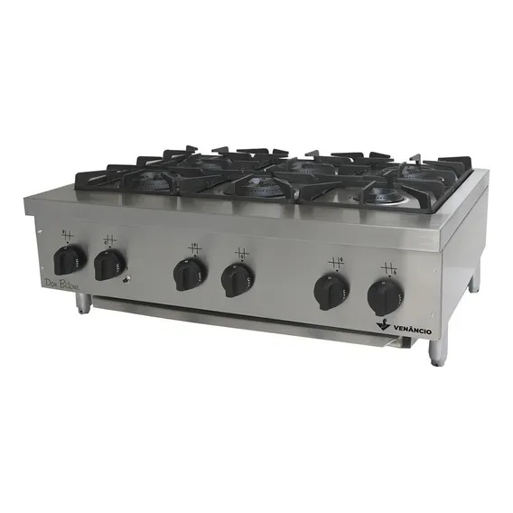 Fogão Gás Industrial Inox Don Bidone Cooktop Fdb6m Venâncio Cor Cinza Tipo de conexão Gás engarrafado N Foto 1
