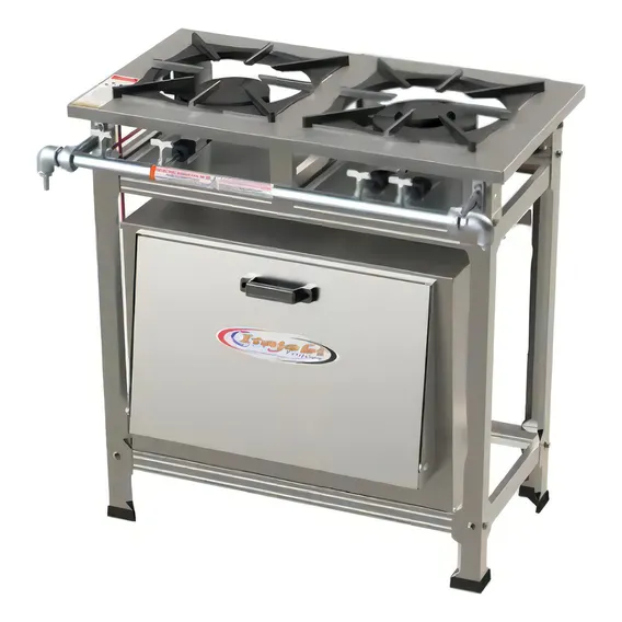 Fogão Ind 2 Bocas Com Forno 100% Aço Inox Itajobi Fogões Foto 1