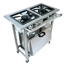 Fogao Industrial 2 Bocas Total Inox 30x30 Com Forno Itajobi Foto  mini 1