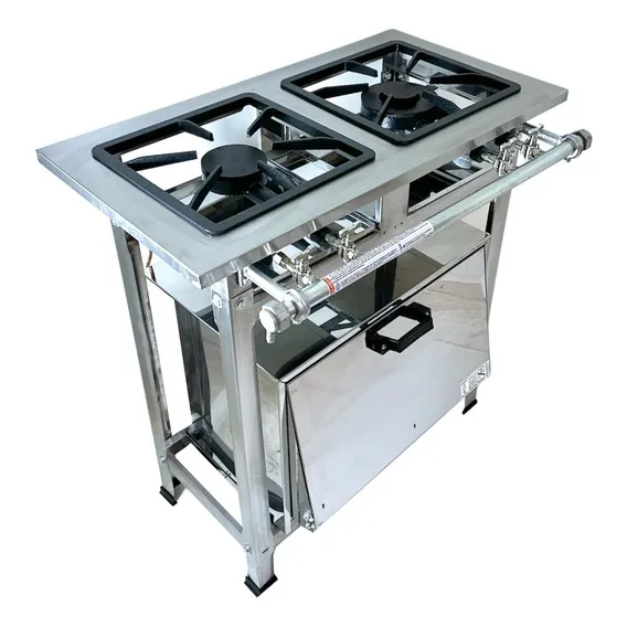 Fogao Industrial 2 Bocas Total Inox 30x30 Com Forno Itajobi Foto 1