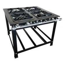 Fogão Industrial 4 Bocas 2qs/2qd Baixa Pressão 40x40 Luxo Cor Preto Não Tem Foto  mini 1