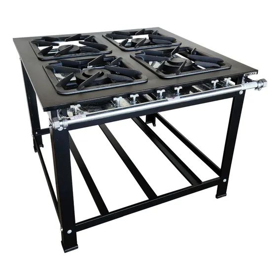 Fogão Industrial 4 Bocas 2qs/2qd Baixa Pressão 40x40 Luxo Cor Preto Não Tem Foto 1