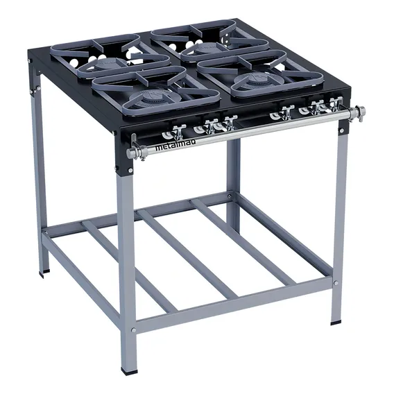 Fogão Industrial 4 Bocas Com Pé M14 S2020 Metalmaq Foto 1