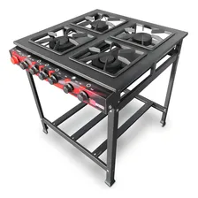 Fogão Industrial 4 Bocas Painel S/ Forno 30x30 2qs 2qd P5 Cor Preto A Gás Foto mini 2