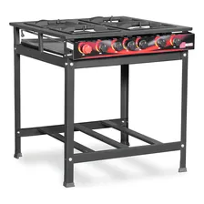 Fogão Industrial 4 Bocas Painel S/ Forno 30x30 2qs 2qd P5 Cor Preto A Gás Foto mini 1