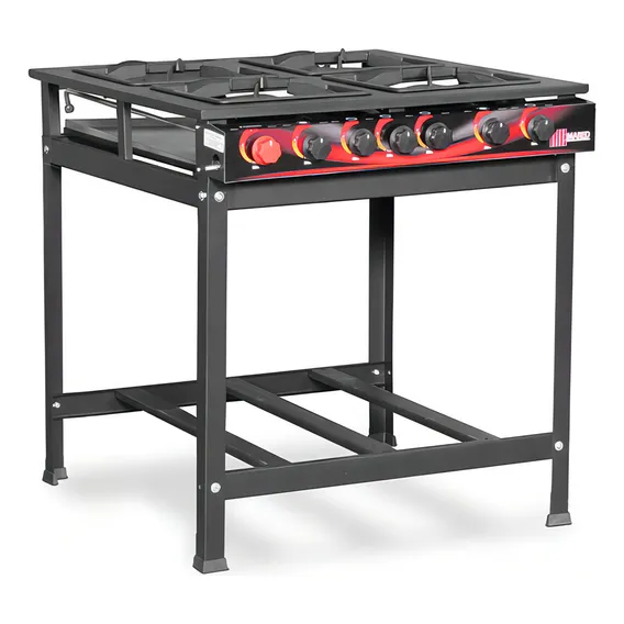 Fogão Industrial 4 Bocas Painel S/ Forno 30x30 2qs 2qd P5 Cor Preto A Gás Foto 1