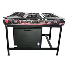 Fogão Industrial 6 Bocas Com Forno + Painel+ Perfil 7- Mared Cor Preto Tipo De Conexão Gás Engarrafado A Gás Foto  mini 1