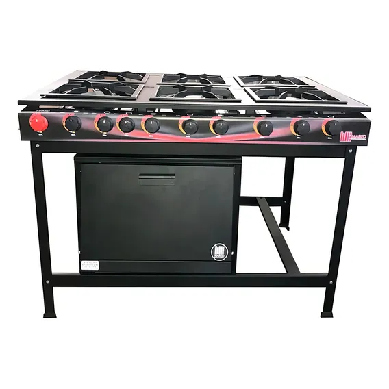 Fogão Industrial 6 Bocas Com Forno + Painel+ Perfil 7- Mared Cor Preto Tipo De Conexão Gás Engarrafado A Gás Foto 1