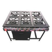 Fogão Industrial 6 Bocas Com Forno + Painel+ Perfil 7- Mared Cor Preto Tipo De Conexão Gás Engarrafado A Gás Foto mini  2