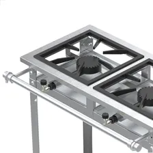 Fogao Industrial À Gás 2 Bocas 30x30 Alta Pressão com Kit Ligação Foto mini 4