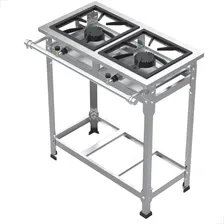 Fogao Industrial À Gás 2 Bocas 30x30 Alta Pressão com Kit Ligação Foto  mini 1