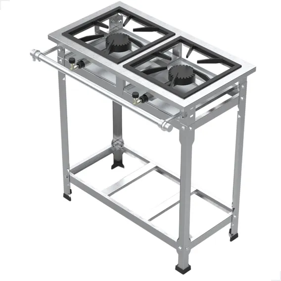 Fogao Industrial À Gás 2 Bocas 30x30 Alta Pressão com Kit Ligação Foto 1