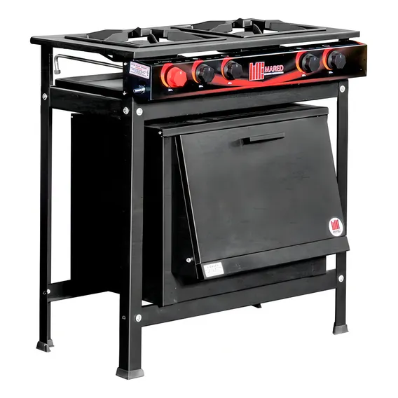 Fogão Industrial Mared 2 Bocas Baixa Pressão Com Forno Preto Foto 1