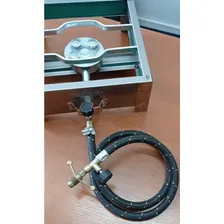 Fogão Inox Fogareiro A Gás Duas Bocas + Chapa Bife E Kit Gás Foto mini  3
