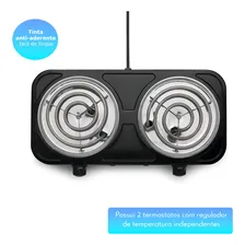 Fogareiro Cooktop Elétrico De Mesa 2 Bocas Xfire 2000 Watts 220v Foto mini 4