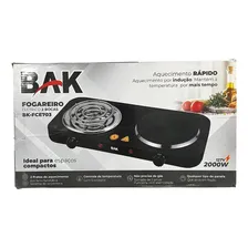 Fogareiro Elétrico 110v 2 Bocas Cooktop Indução 2000w Preto Foto mini  2