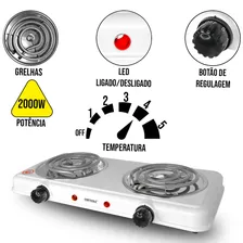 Fogareiro Elétrico Portátil 2000w 02 Bocas 127v Startools Foto mini 2