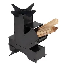 Fogareiro Portátil A Lenha Aço Carbono Rocket Stove Capincho Foto mini  2