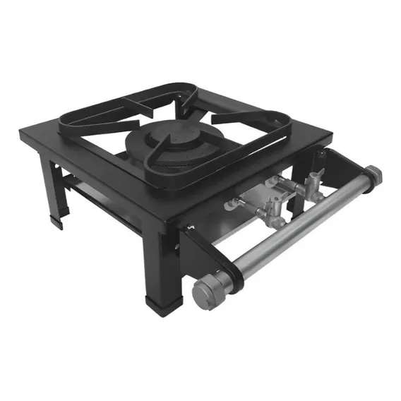 Fogareiro Queimador Duplo Mesa Gas Glp Perfil 5cm Metalmaq Foto 1