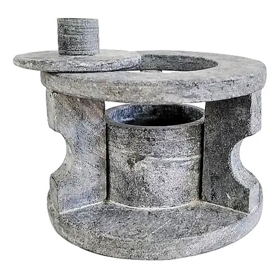 Fogareiro Réchaud Em Pedra Sabão Panela Chapa Bifeteira 14cm Foto 1