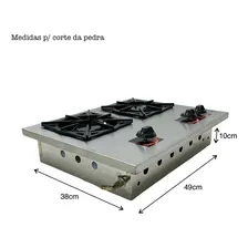 Fogão 2 Bocas Cooktop 1qs 1qd Total Inox P/ Embutir 20x20 Foto mini 2