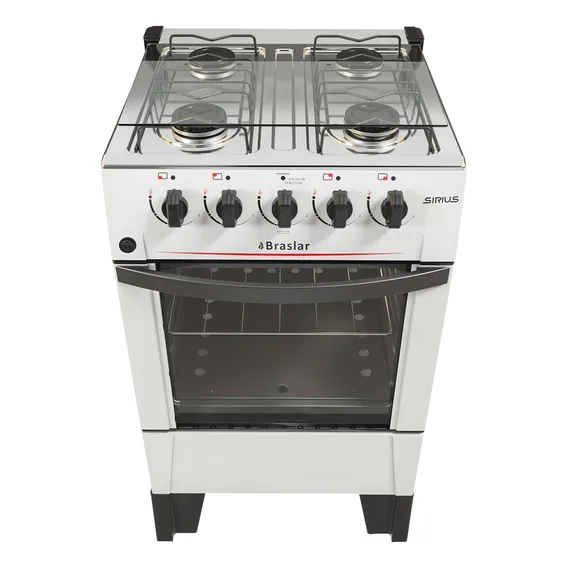Fogão Braslar Sirius Plus 4 bocas com porta com visor 110V/220V - branco Foto 1