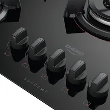 Fogão cooktop a Gás Dako fogão Cooktop embutir preto bivolt 5 queimadores Foto mini  3