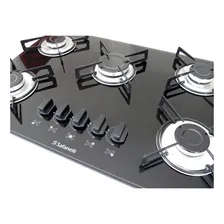 Fogão cooktop com alimentação gás - Safanelli Fogão 5 bocas cor preto - 5 queimadores Foto mini 4