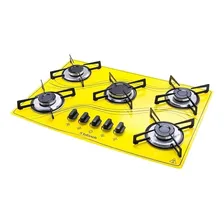 Fogão cooktop com alimentação gás - Safanelli Lines 5 bocas cor amarelo - 5 queimadores Foto mini 2