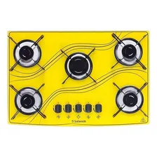 Fogão cooktop com alimentação gás - Safanelli Lines 5 bocas cor amarelo - 5 queimadores Foto mini 1