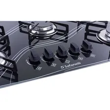 Fogão cooktop com alimentação gás - Safanelli Lines 5 bocas cor preto - 5 queimadores Foto mini 3