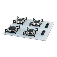Fogão Cooktop Fischer Bivolt 4q Gás Mesa Vidro Branco Foto mini 1