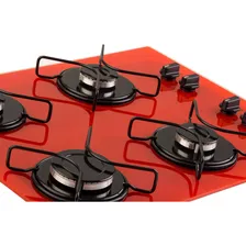 Fogão Cooktop Fornello 4 Bocas Vermelho 110V/220V Foto mini 4