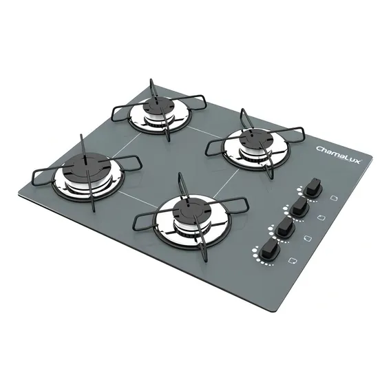 Fogão Cooktop Ultra Chama 4 Bocas Marrom - Chamalux Prateado Foto 1
