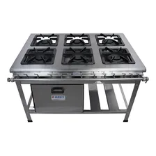 Fogão Cozinha Industrial Alta Pressão Aço Inox 304 6 Bocas Cor Cinza N/a Foto mini 1