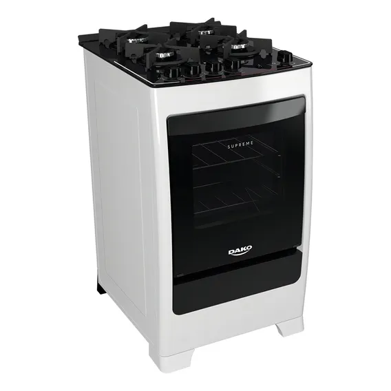 Fogão Dako Supreme Glass Branco 4 Bocas Com Mesa De Vidro 110V/220V Foto 1