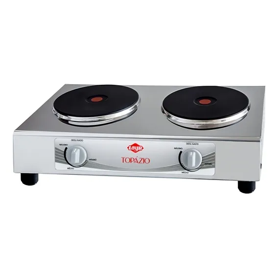 Fogão Elétrico 2 Bocas Layr Topázio 3.5 Inox 220v Cor Prateado Foto 1