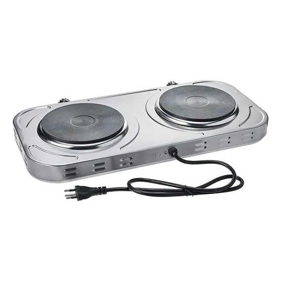 Fogão Elétrico De Mesa Agratto 2 Bocas Inox 220v 2000w Foto 1