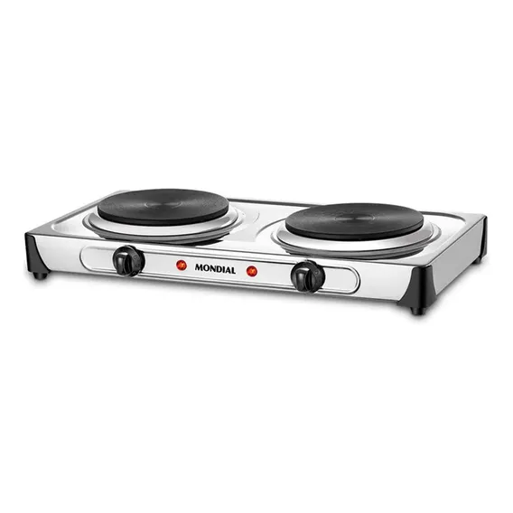 Fogão Elétrico Mondial Dual Fe-03 2 Bocas 2000w Inox Foto 1