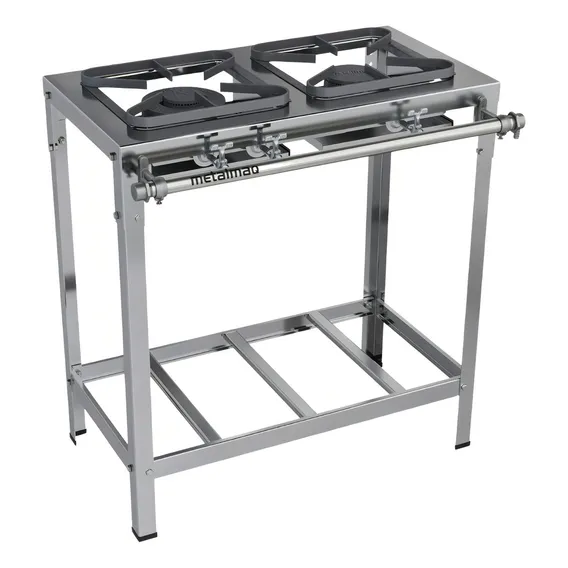 Fogão Industrial 2 Bocas 30x30 Inox P5 Top Metalmaq (glp) Cor Aço Inox N/a Foto 1