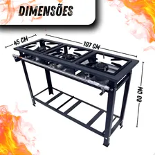 Fogão Industrial 3 Bocas Alta Pressão Profissional P5 Cor Preto Foto mini 3